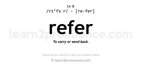REFER definition in American English .